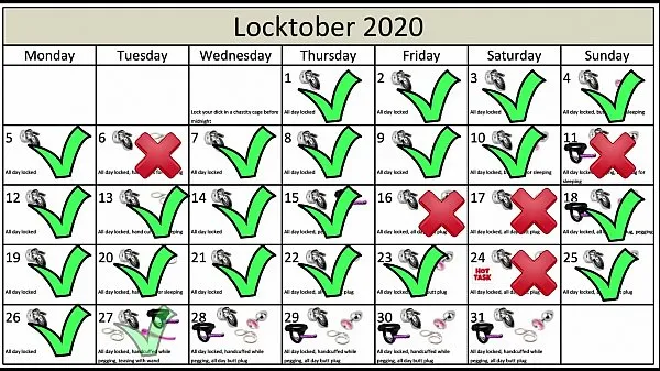 Meilleurs Locktober 2020 - Les tâches que chaque esclave de chasteté approprié devrait effectuer ce mois de l'année. Vous devez suivre toutes les tâches de manière cohérente. Vous ne devez sauter aucune tâch clips vidéos