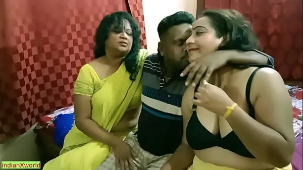 Best Indian Bengali boy getting scared to fuck two milf bhabhi !! Best erotic threesome sex clips Videos
