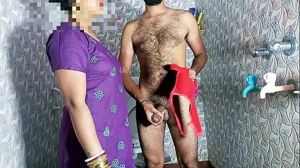 Best Stepmother caught shaking cock in bra-panties in bathroom then got pussy licked - Porn in Clear Hindi voice clips Videos