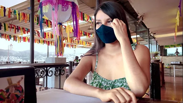 Best Mexican Teen Waiting for her Boyfriend at restaurant - MONEY for SEX clips Videos