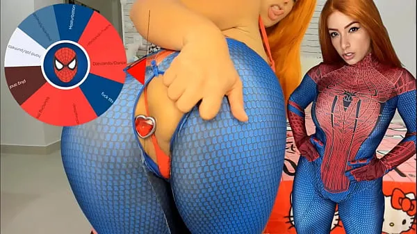 Best Mary Jane from spider man cosplay feat the wheel of sex game blowjob big tits bouncng and buttplug TRY NOT TO CUM clips Videos