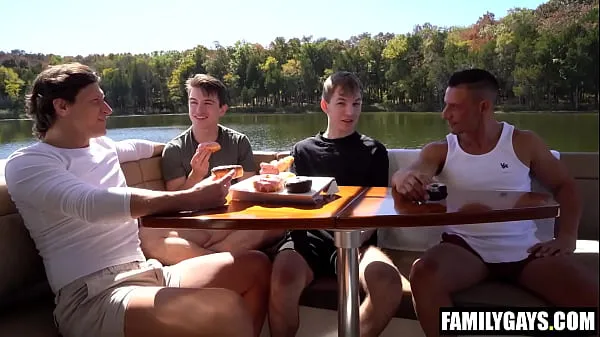 Best Step daddies foursome fuck gay step sons on a boat trip clips Videos